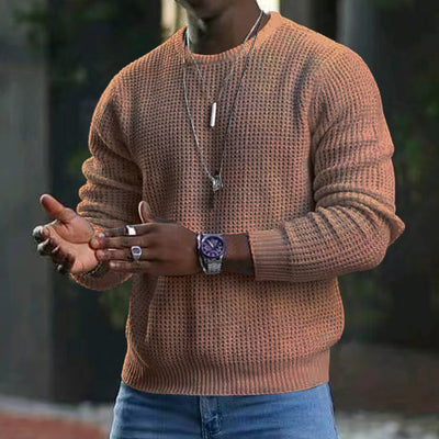 Herren Vielseitiger Baumwollpullover mit Rundhalsausschnitt
